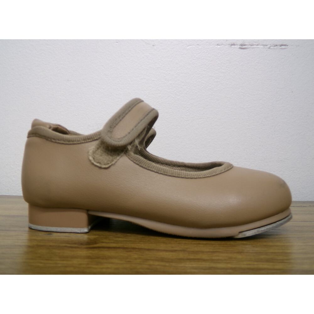 Dance Tap Shoes Danshuz 534 Girl's 7.5M Tan Mary Jane Easy Strap
